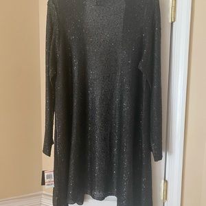 Plus size sequined cardigan